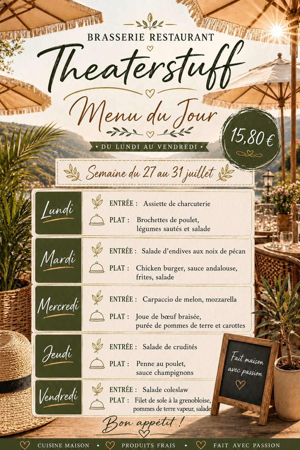 Menu du Jour - Brasserie Theaterstuff