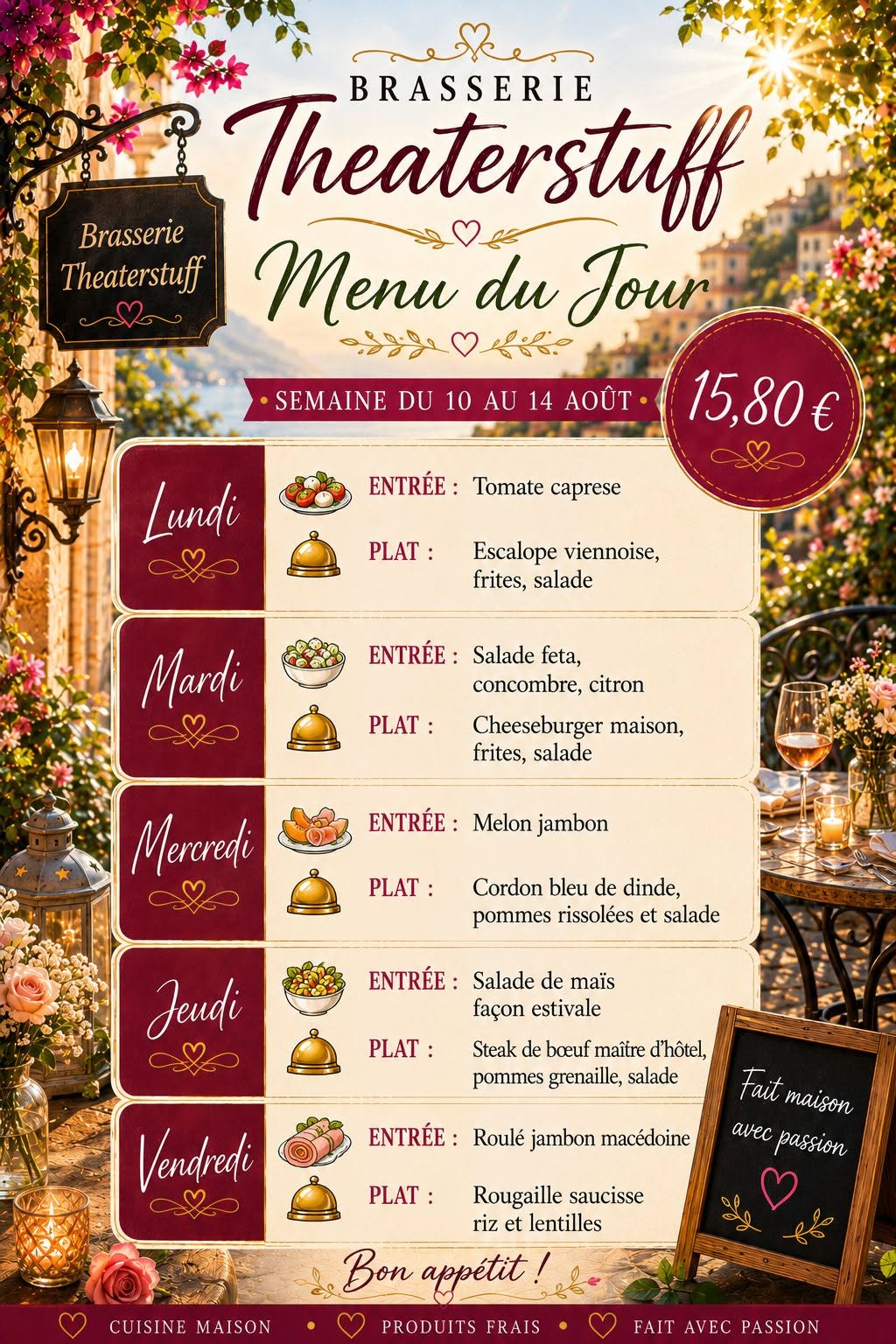 Menu du Jour - Brasserie Theaterstuff