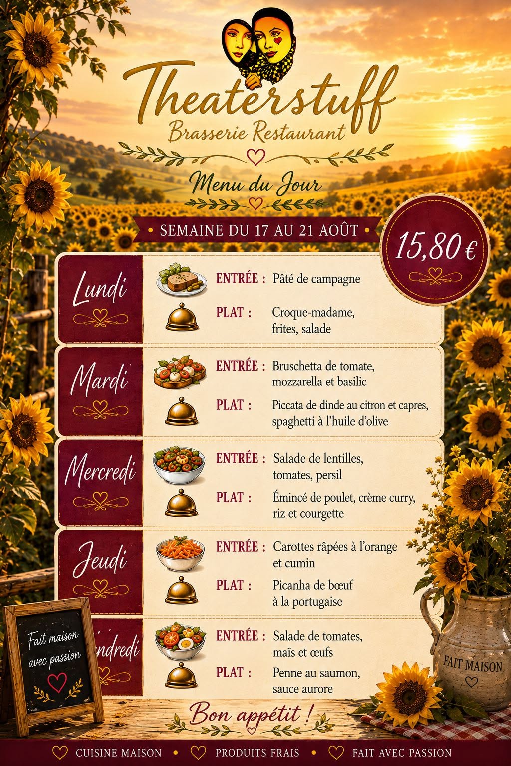 Menu du Jour - Brasserie Theaterstuff