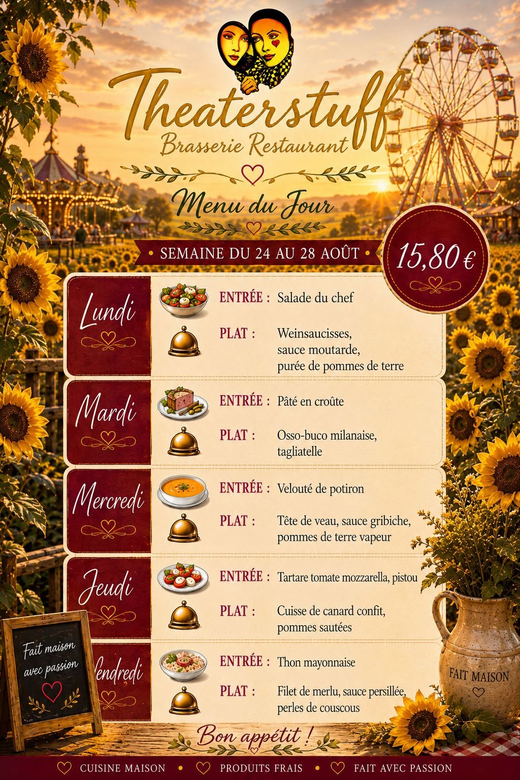 Menu du Jour - Brasserie Theaterstuff