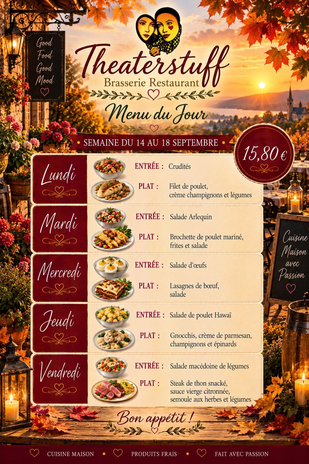Menu du Jour - Brasserie Theaterstuff