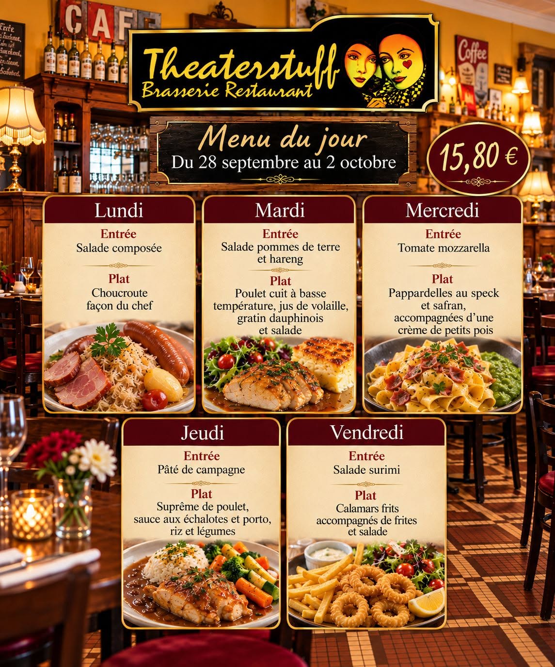 Menu du Jour - Brasserie Theaterstuff